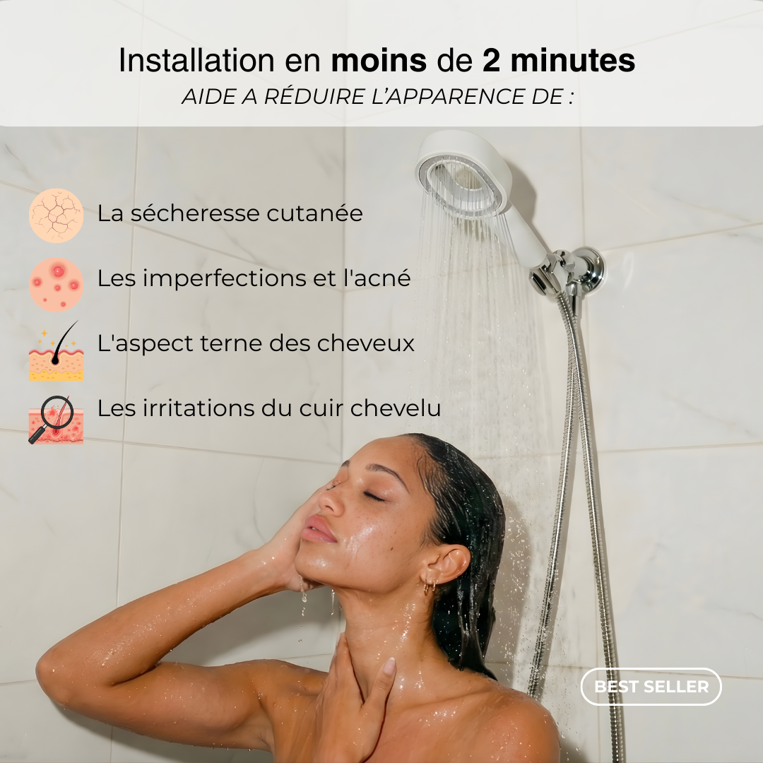 Pomme de douche filtrante – Offrez à votre peau et cheveux une protection quotidienne